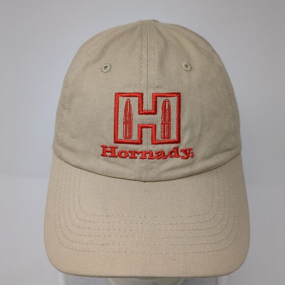 Hornady Strapback Hat Tan One Size Adjustable Embroidered 6 Panel Cotton - Picture 2 of 8